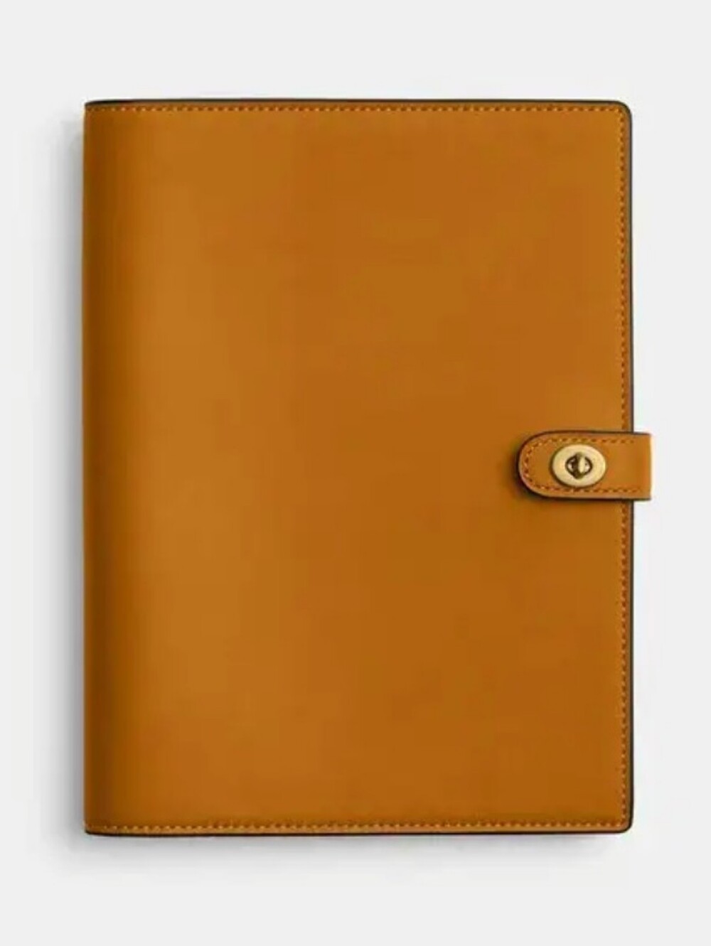 Coach Glovetanned Leather Ochre Turnlock Notebook